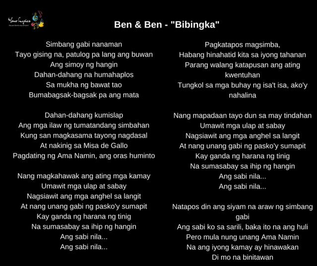 Ben Ben Bibingka Lyrics Your Lyrics