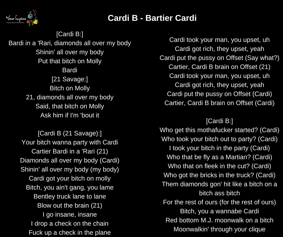 cardi b cartier lyrics